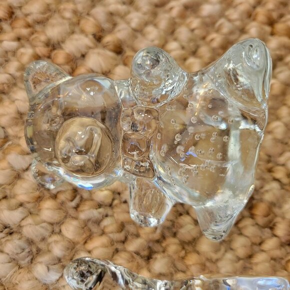 Art Glass Bear Bullicante Bubbles Clear Paperweight Figurine Shelf Sitter - Picture 4 of 9